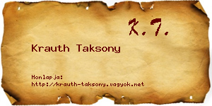 Krauth Taksony névjegykártya